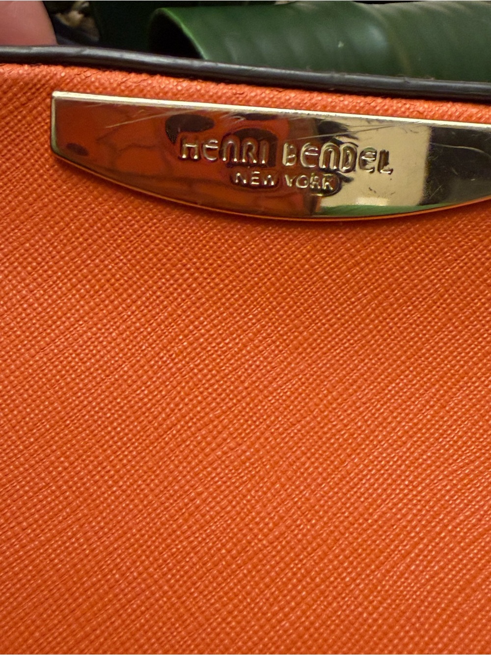 Henri Bendel Orange Saffiano Leather Crossbody Camera Bag - Picture 3 of 10
